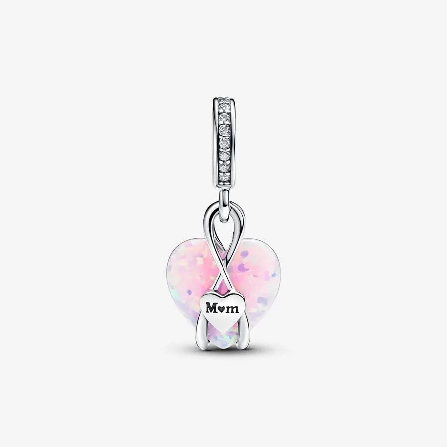 Charm Pandora Pendente Cuore di Mamma Rosa Opalescente 793202C01