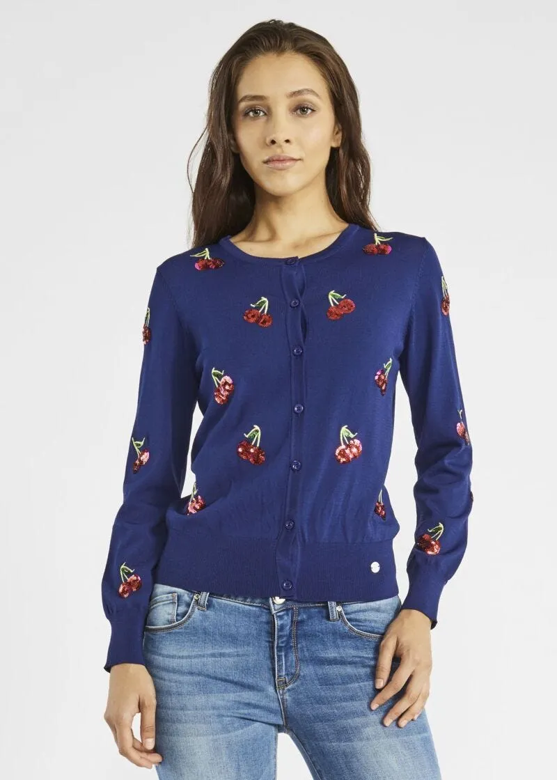 Cherry embroidered cardigan