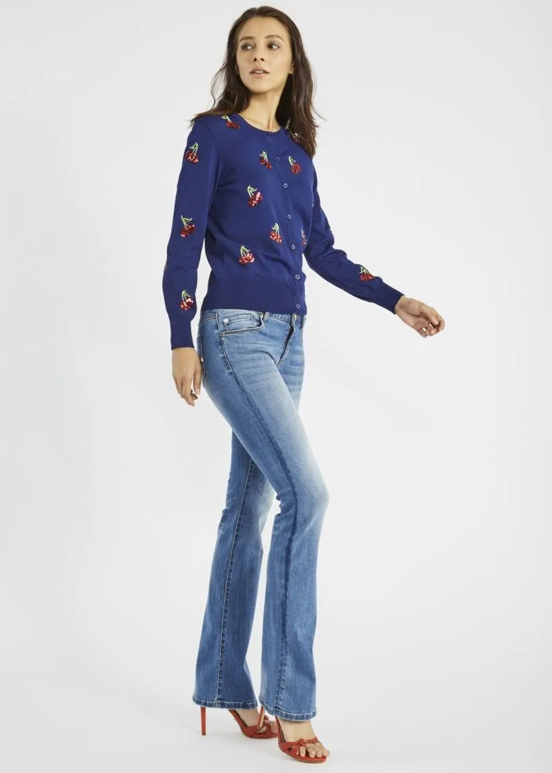 Cherry embroidered cardigan