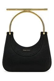 Chic Black Leather Mini Cross-Bar Handbag