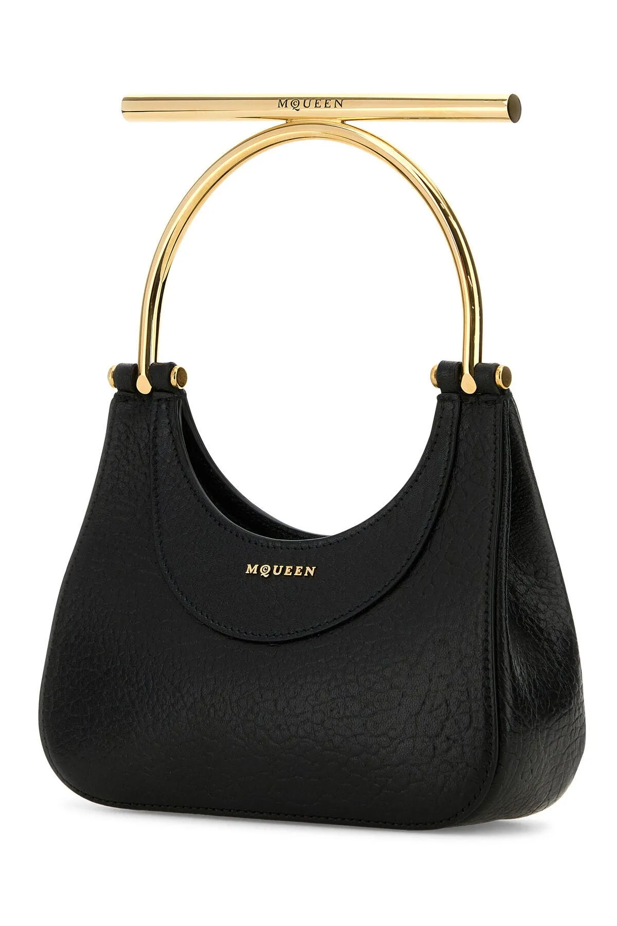 Chic Black Leather Mini Cross-Bar Handbag