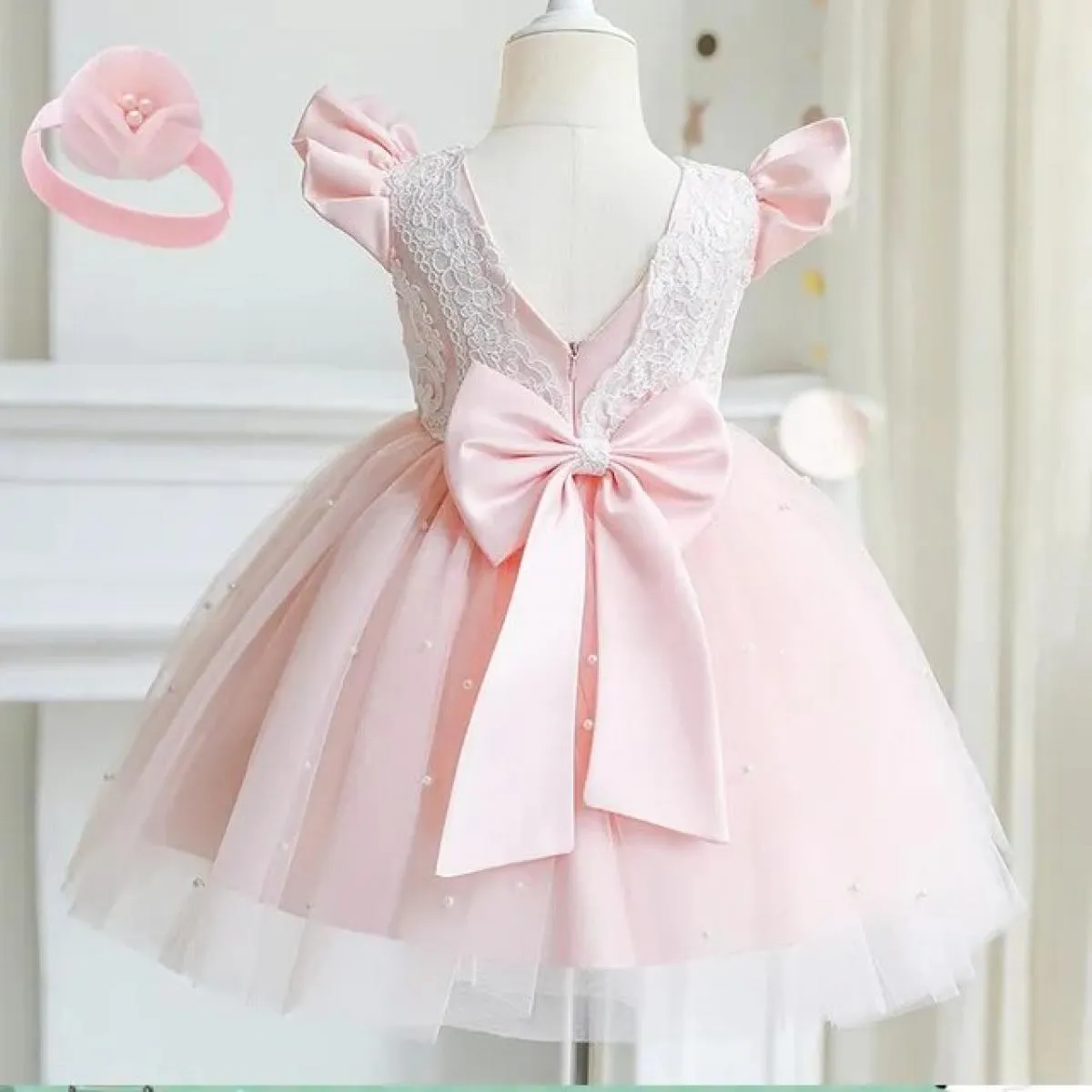 Child Party Dress for 1-5 Year Olds Ruffled Sequin Christmas Dress for Kids Tulle Tutu Costume