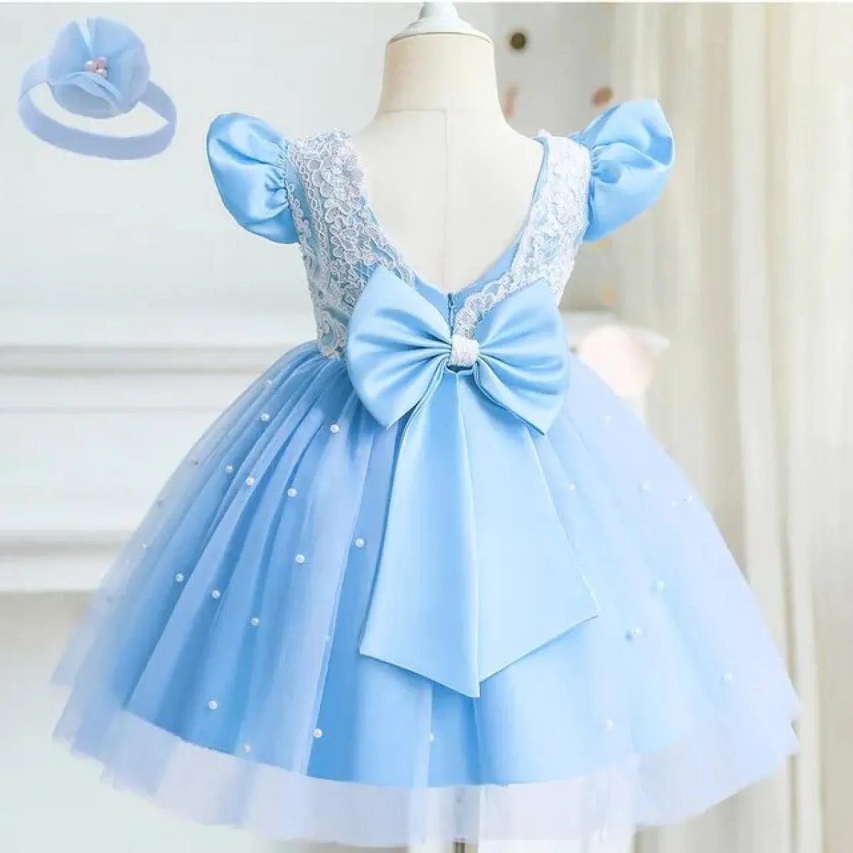Child Party Dress for 1-5 Year Olds Ruffled Sequin Christmas Dress for Kids Tulle Tutu Costume