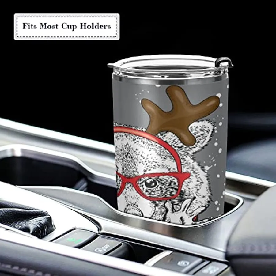 Christmas Stainless Steel Insulated Sports Water Bottle with Straw for Car