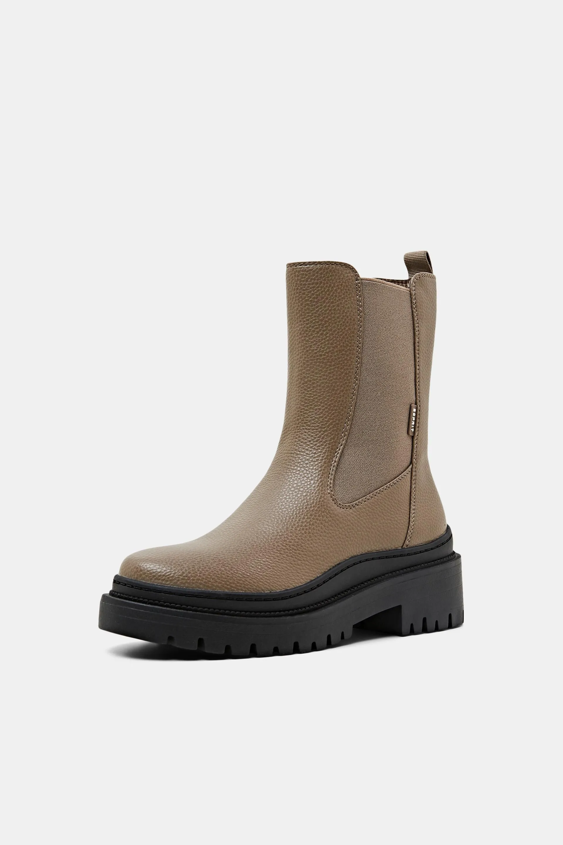 Chunky faux leather boots.