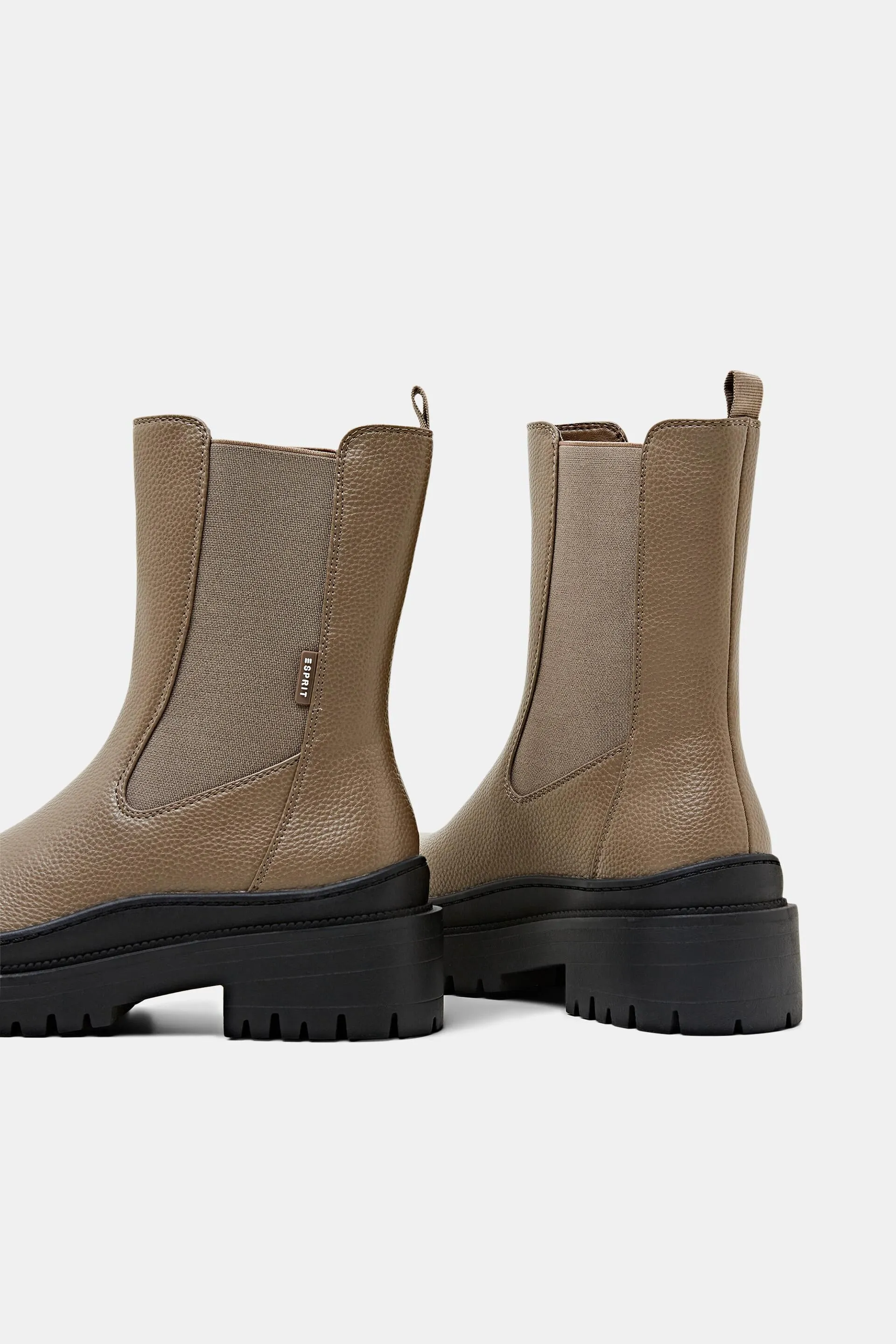 Chunky faux leather boots.