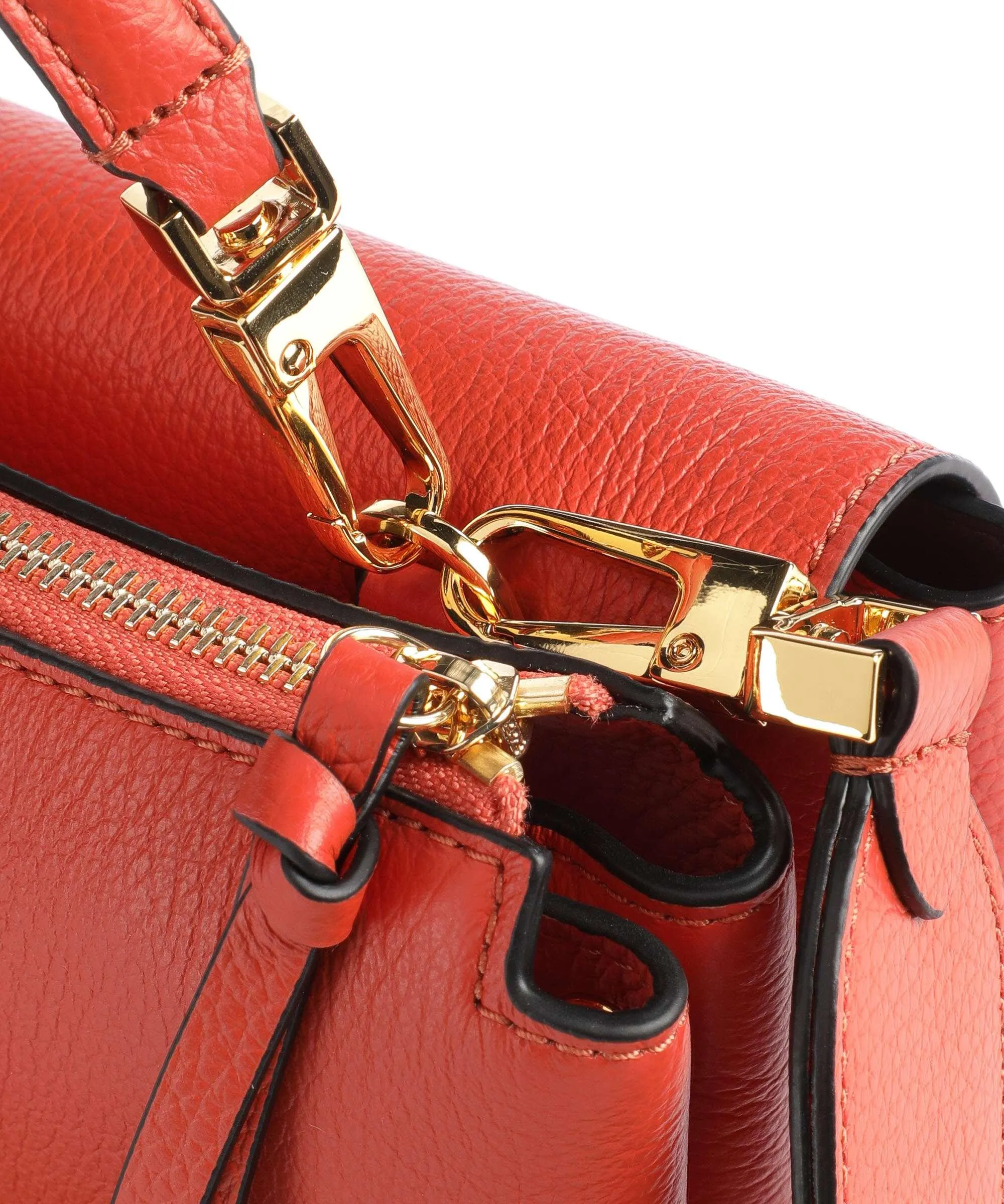 Coccinelle Arlettis Signature Orange Grain Leather Crossbody Bag