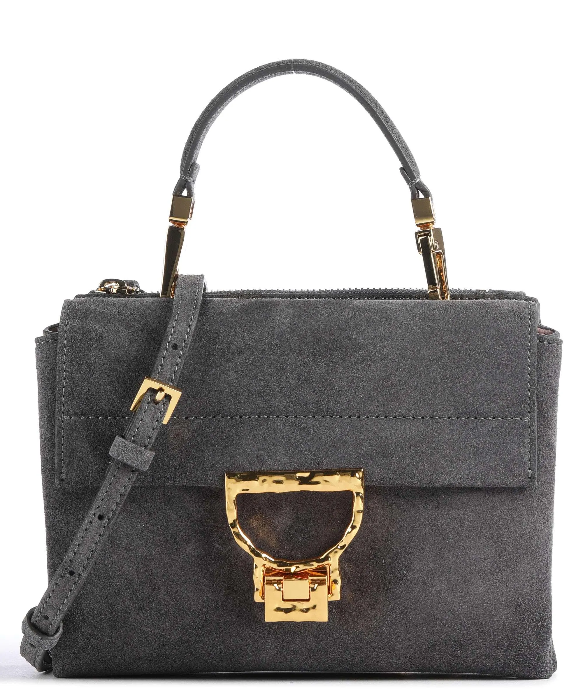  Coccinelle Arlettis Suede Borsa a tracolla pelle bovina ruvida grigio scuro  
