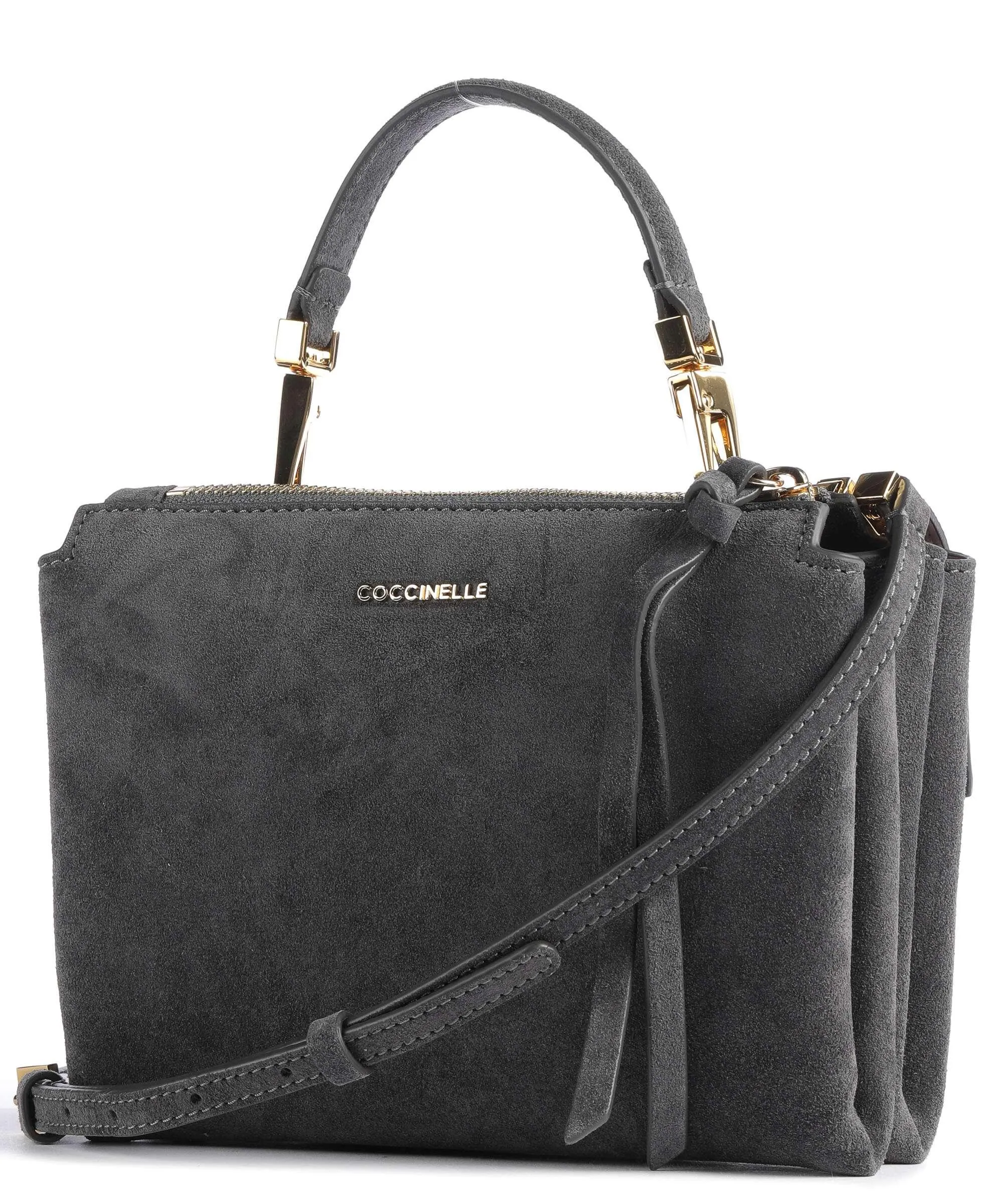  Coccinelle Arlettis Suede Borsa a tracolla pelle bovina ruvida grigio scuro  
