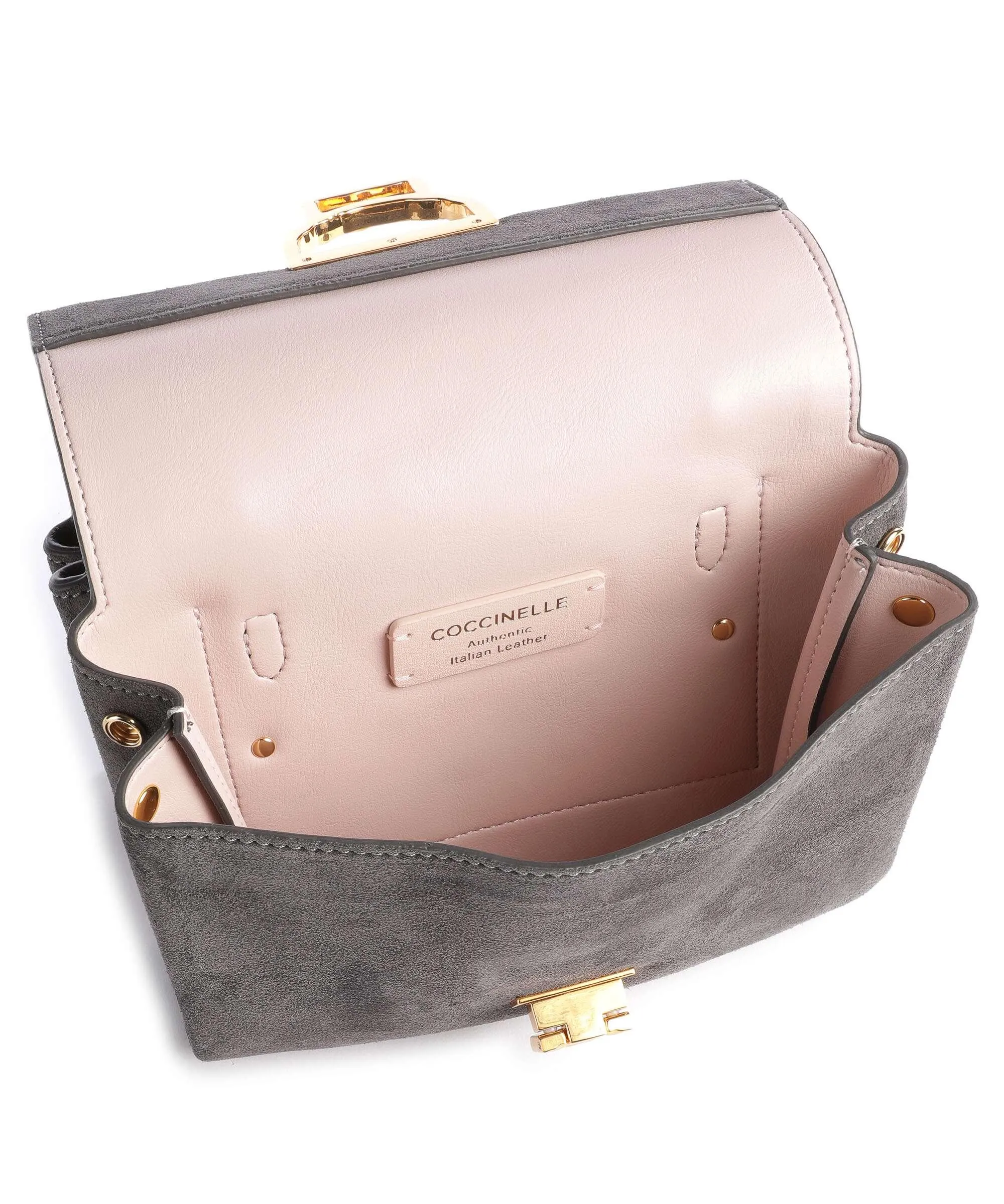 Coccinelle Arlettis Suede Borsa a tracolla pelle bovina ruvida grigio scuro  