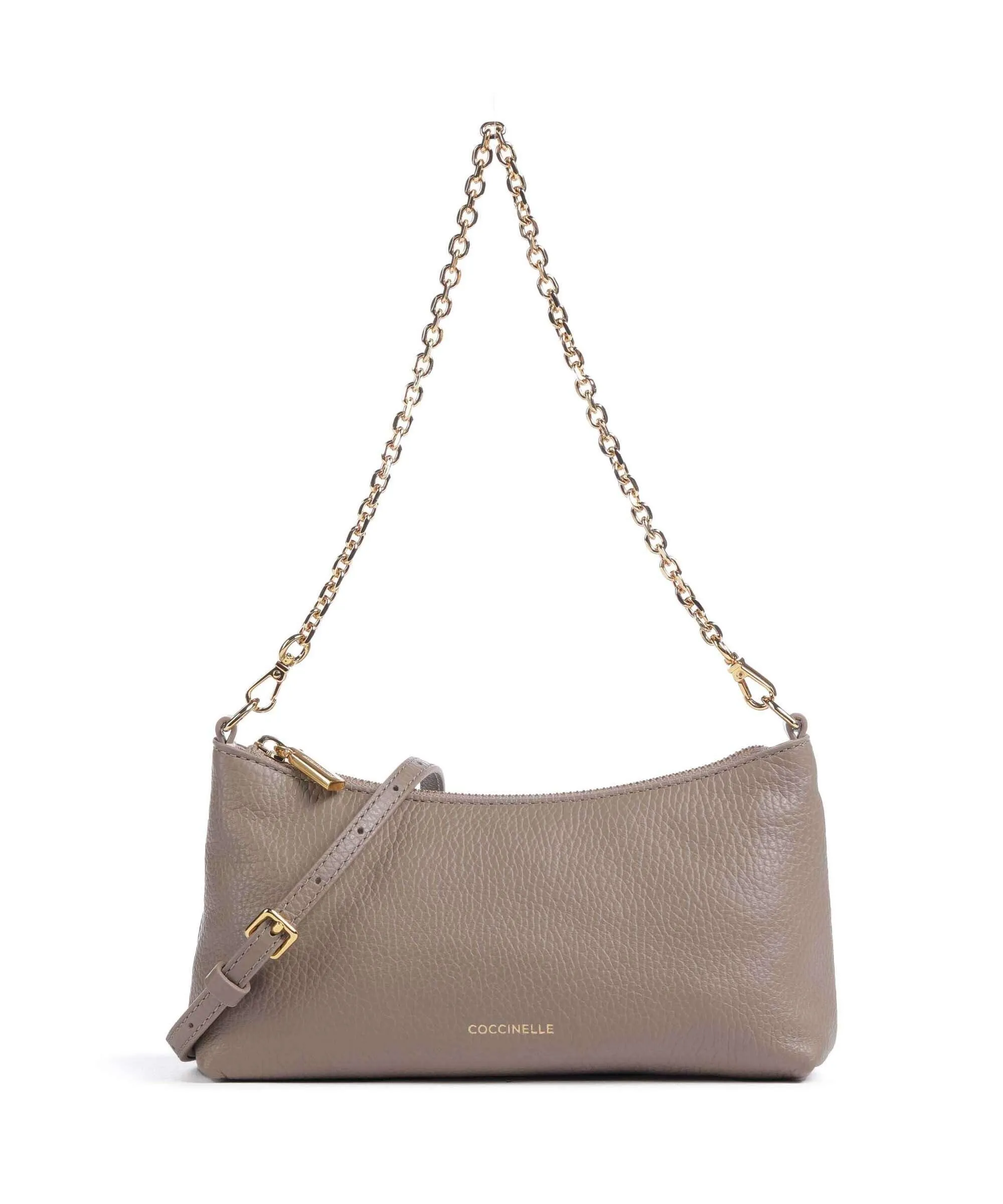  Coccinelle Aura Borsa a spalla pelle granulata taupe  