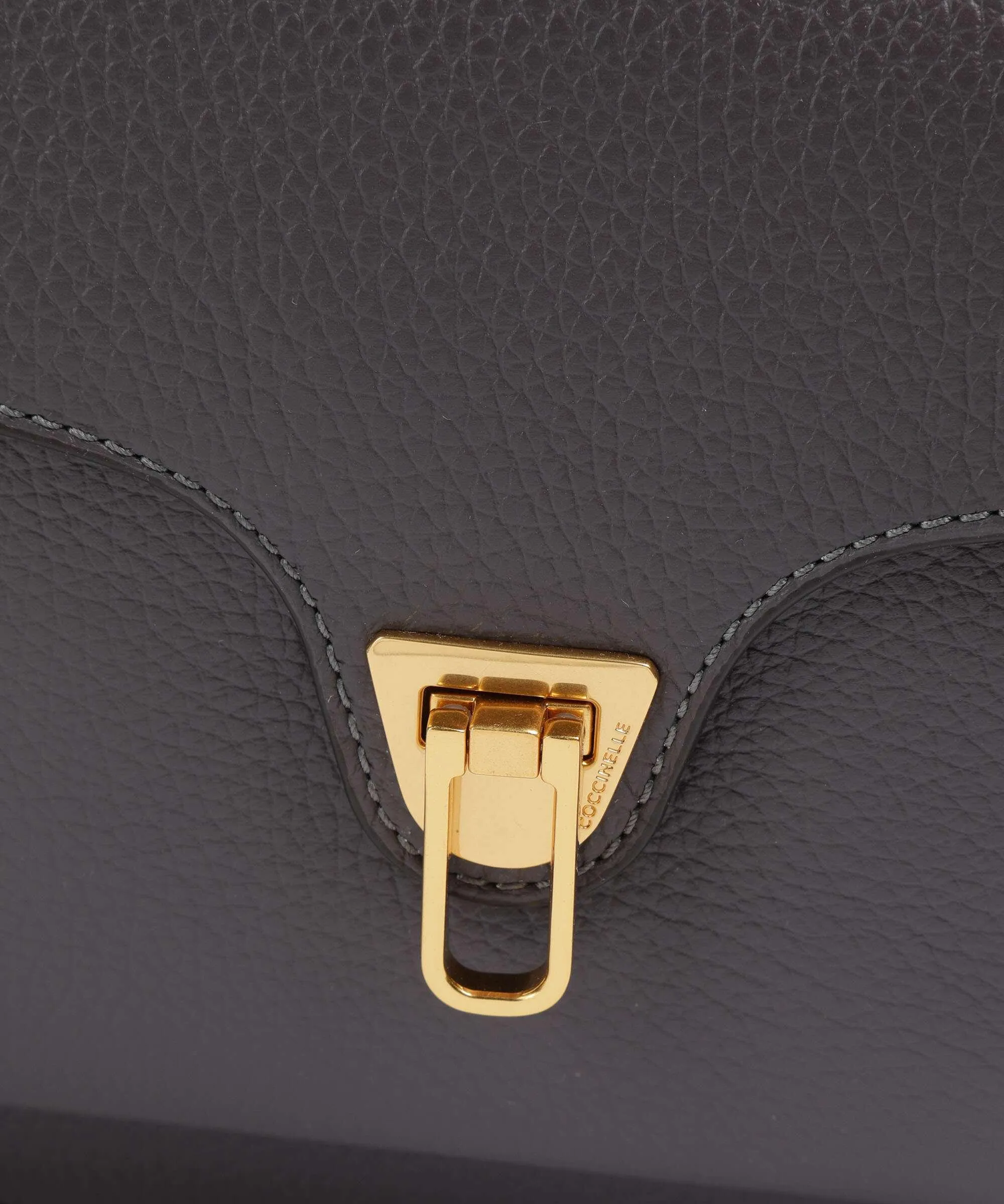 Coccinelle Beat Soft Dark Grey Grain Leather Crossbody Bag