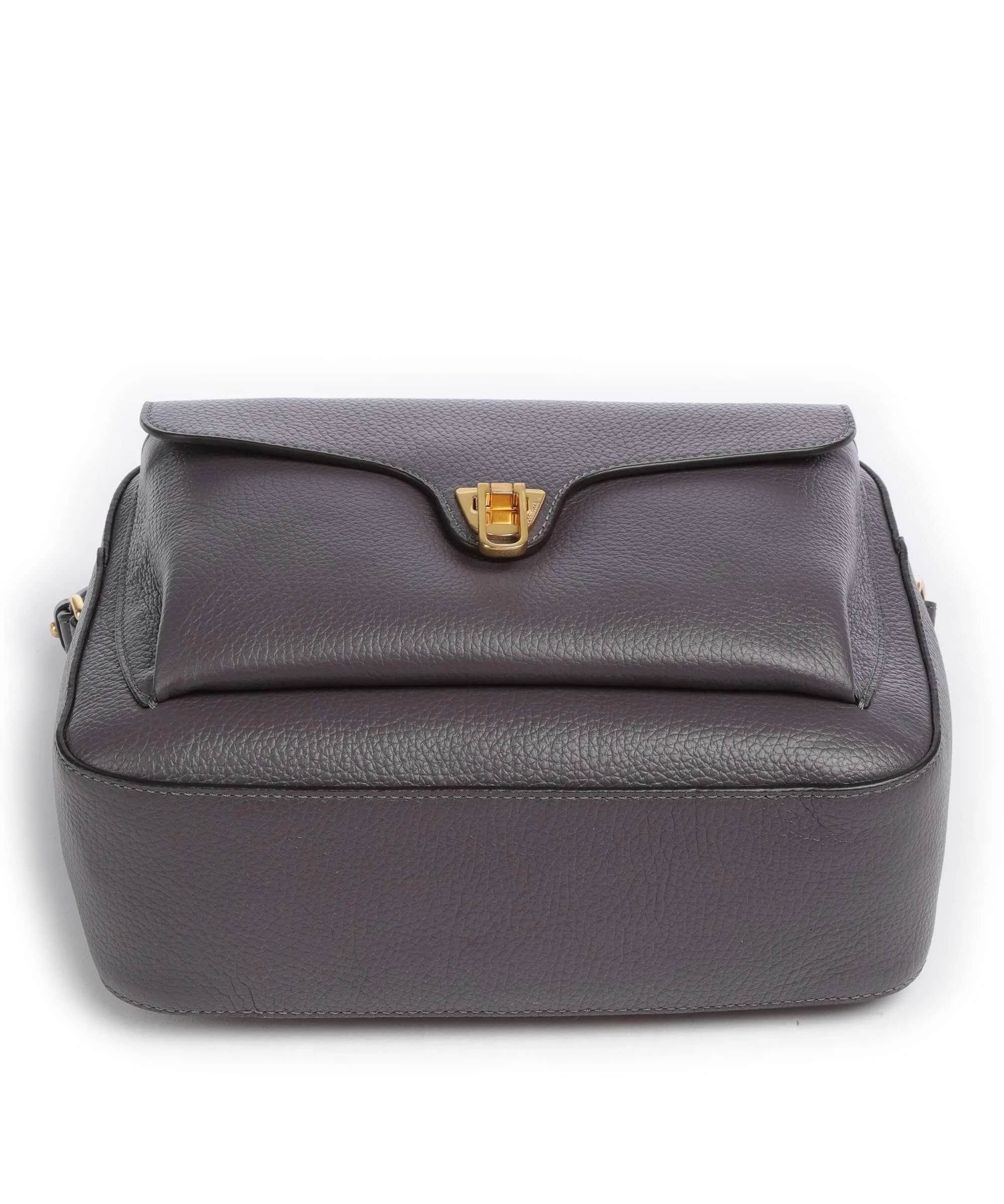 Coccinelle Beat Soft Dark Grey Grain Leather Crossbody Bag