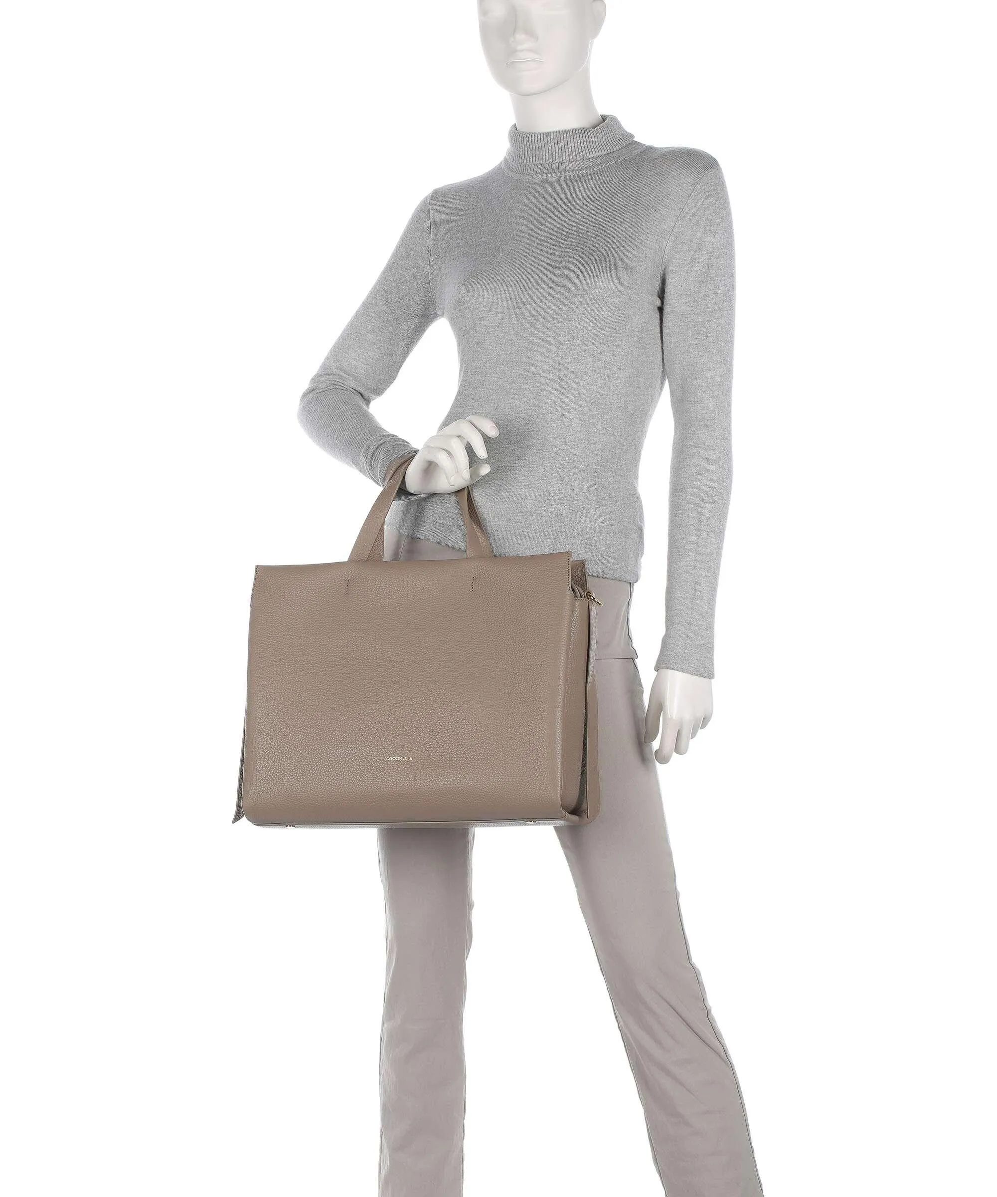 Coccinelle Boheme Taupe Cowhide Leather Handbag