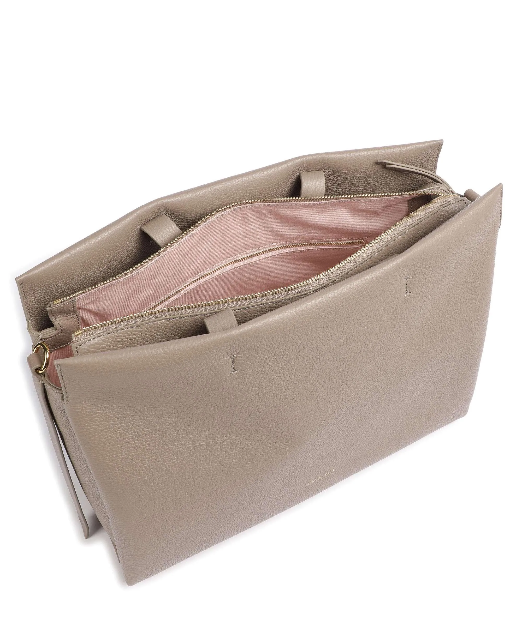 Coccinelle Boheme Taupe Cowhide Leather Handbag