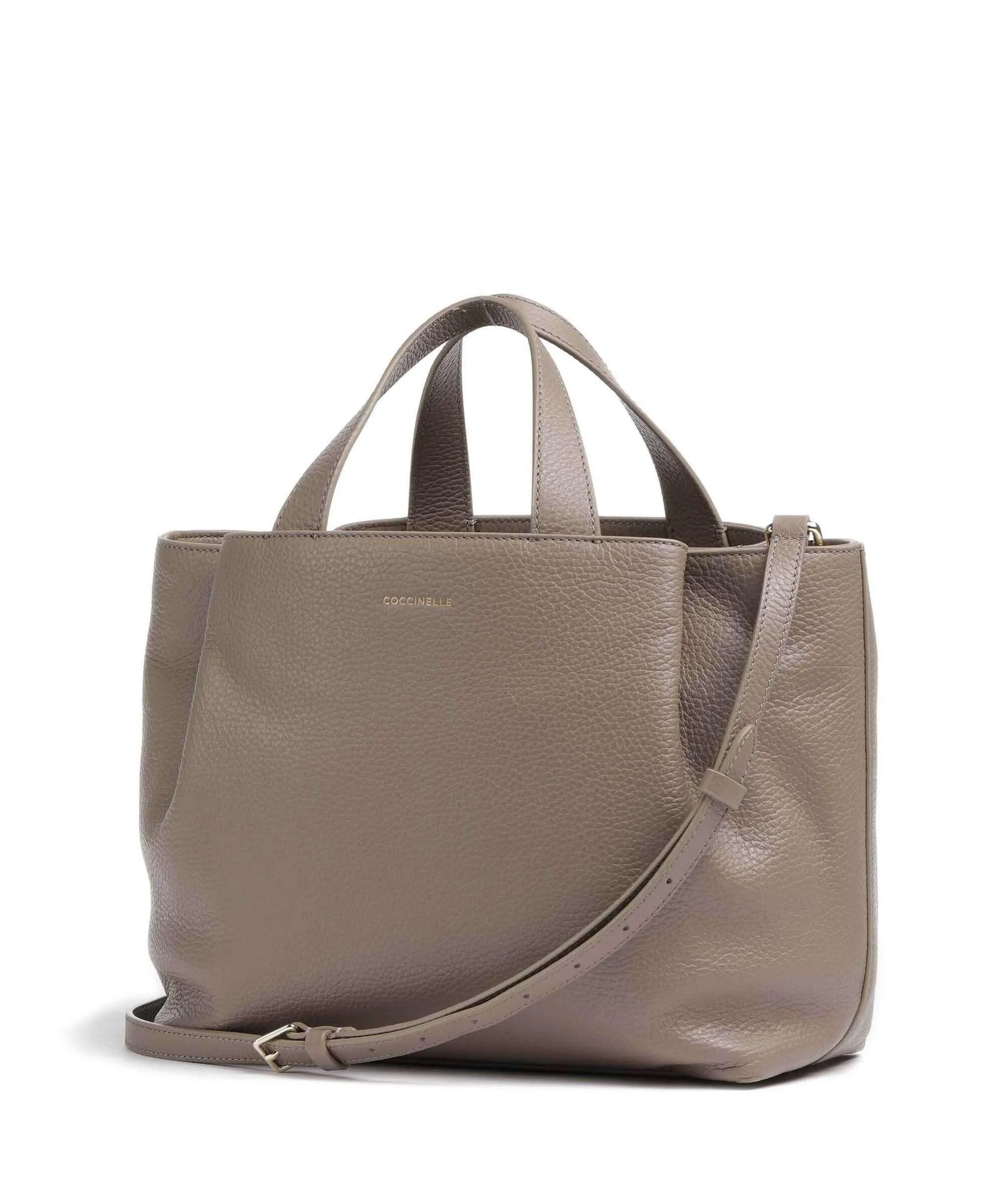 Coccinelle Malory Taupe Granulated Leather Handbag