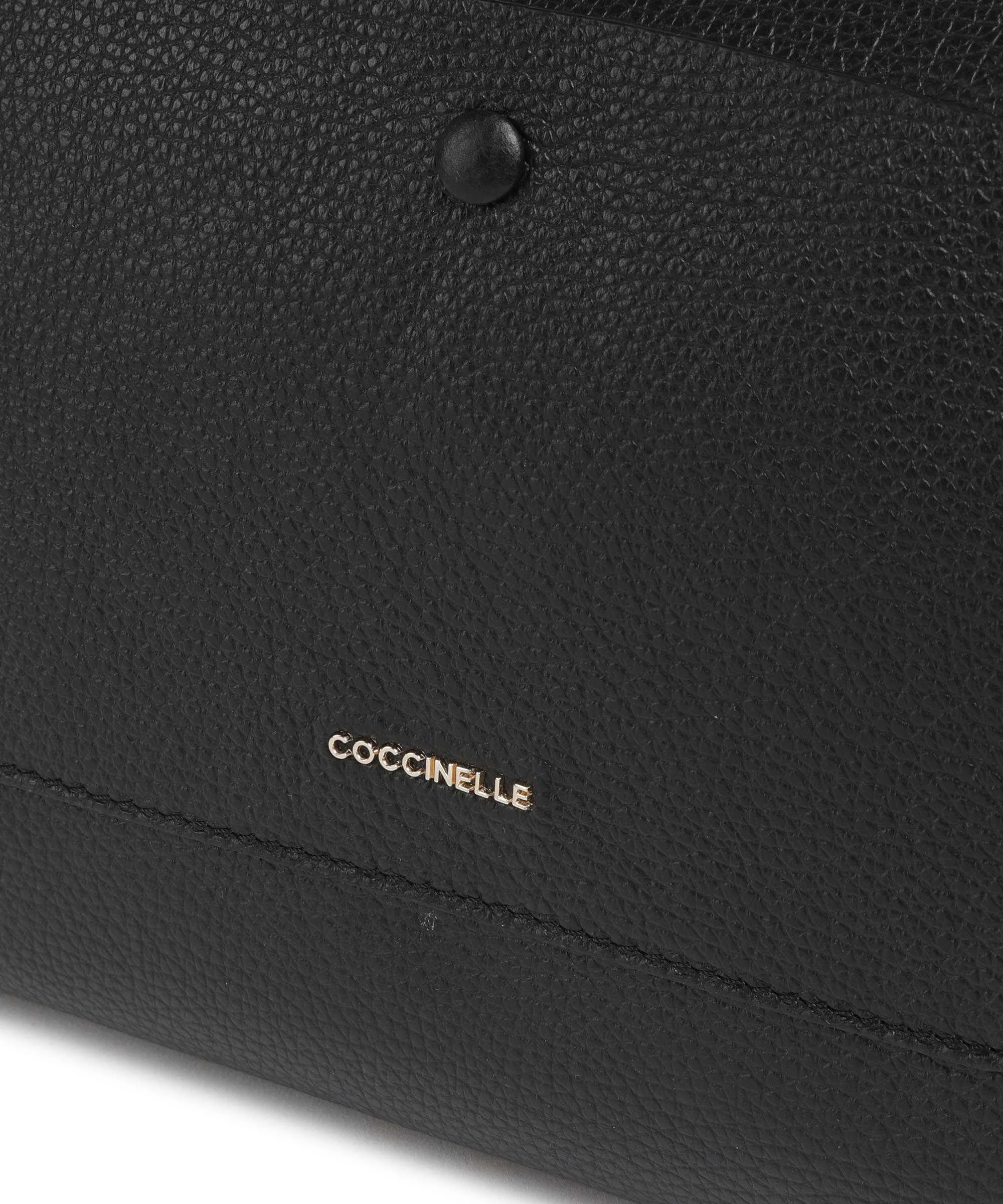Coccinelle Neo Florence Black Grain Cowhide Leather Shoulder Bag