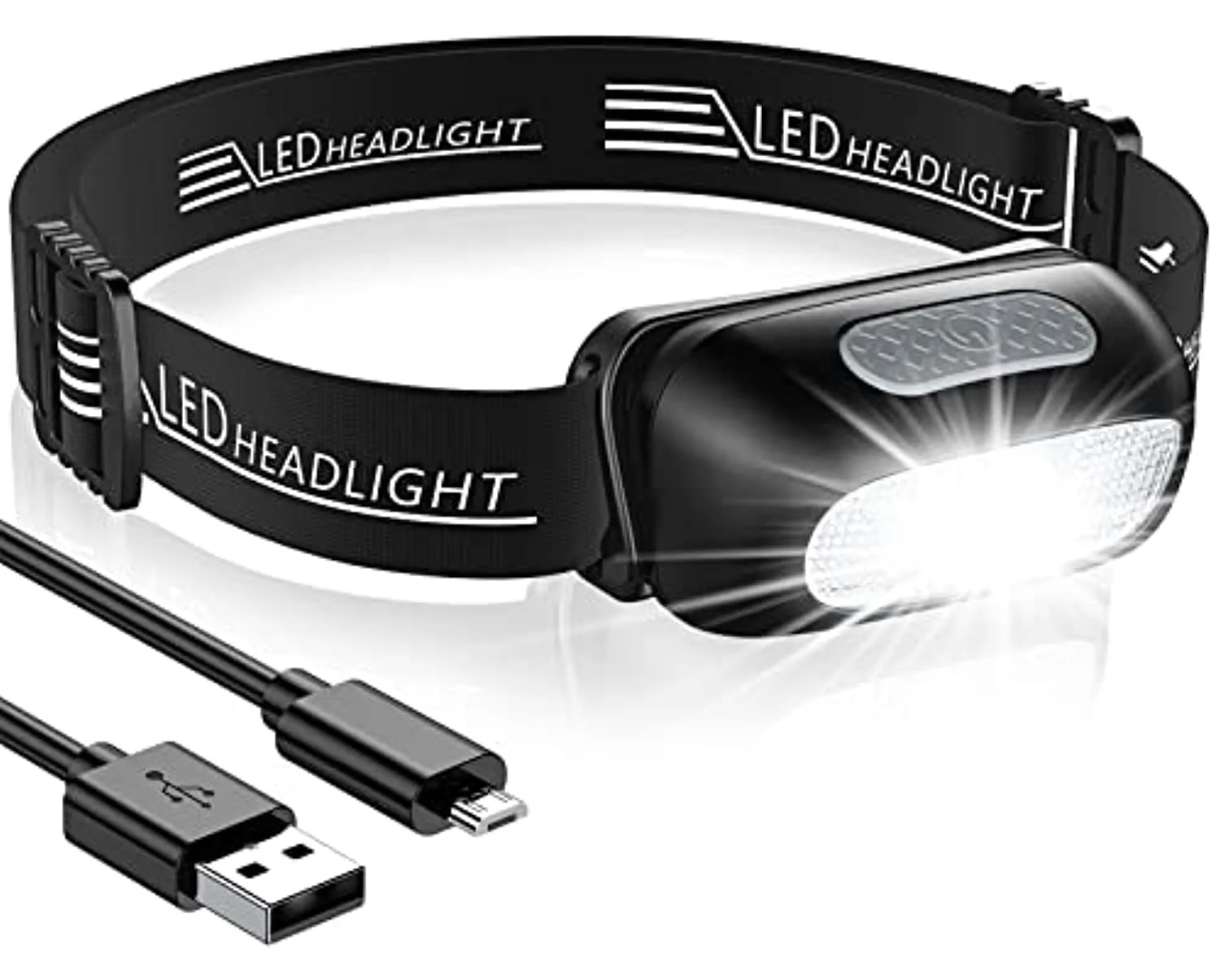 Cocoda Torcia Frontale, Lampada Frontale LED Ricaricabile con 5 Modalità di Illuminazione, 200 Lumen, IPX4 Impermeabile, Regolab