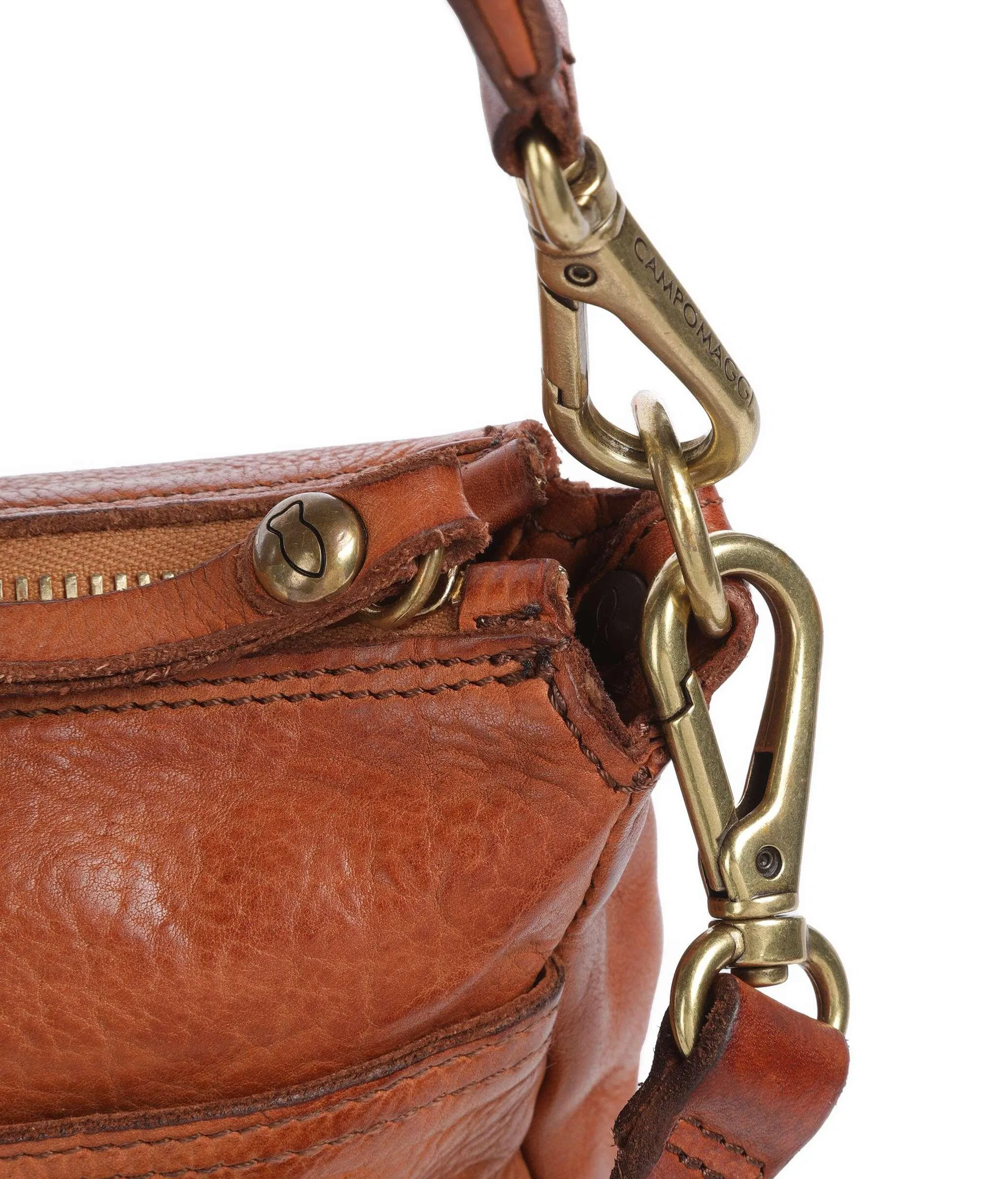 Cognac Cowhide Shoulder Bag by Campomaggi