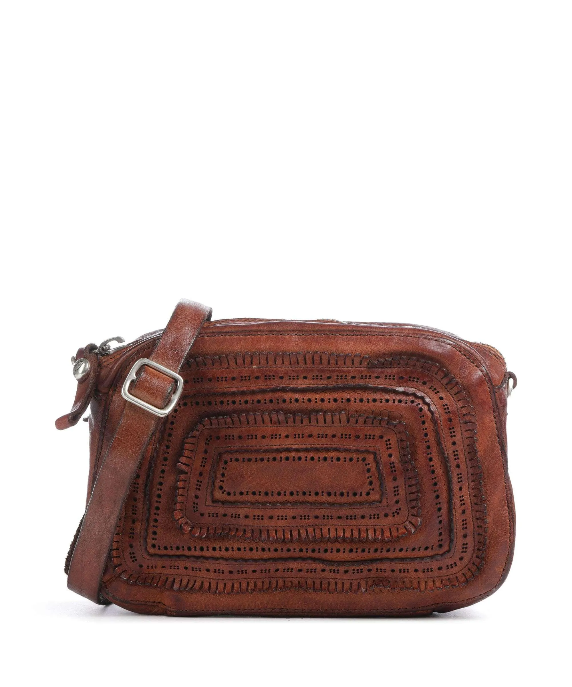 Cognac Grained Cowhide Crossbody Bag by Campomaggi