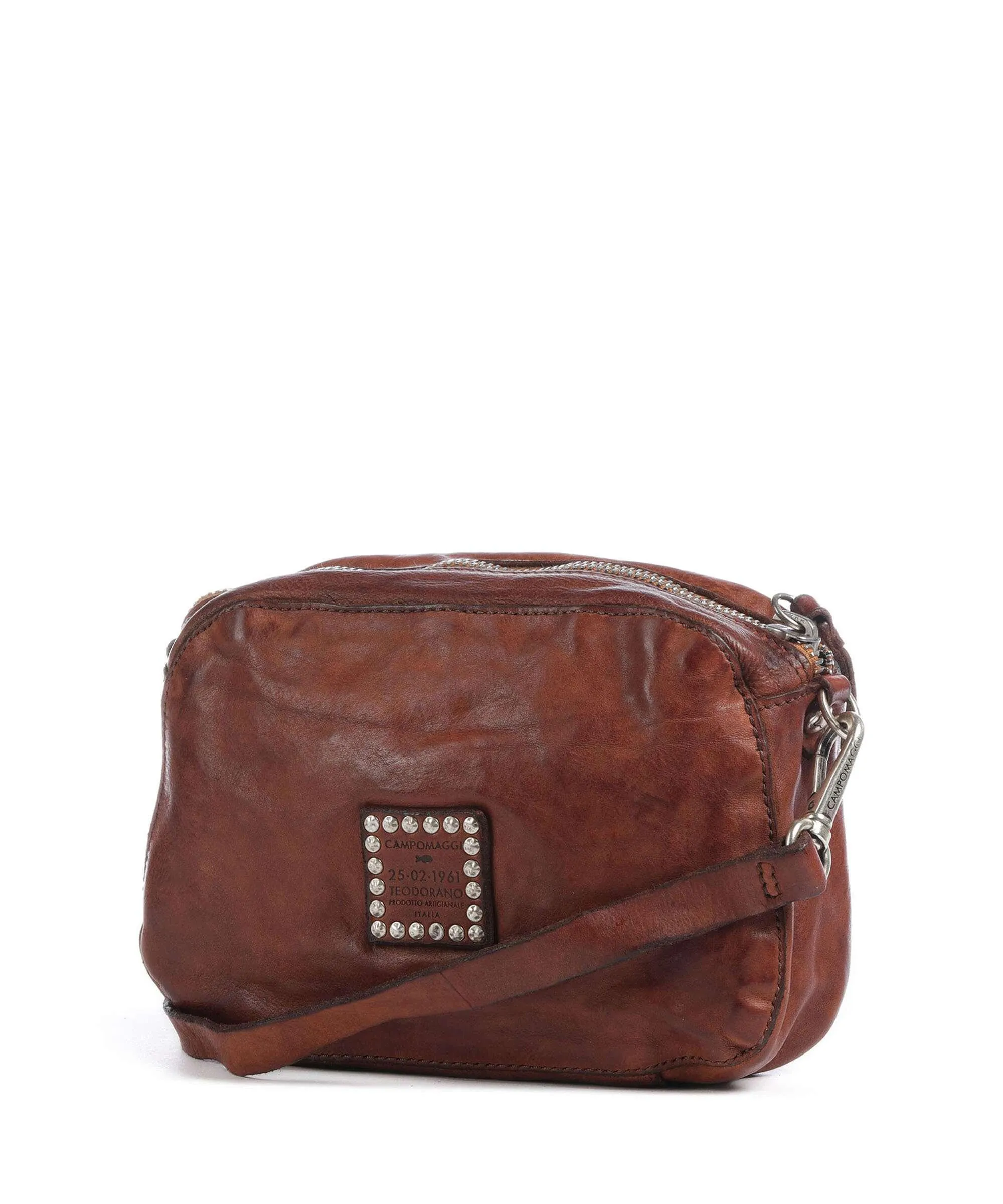Cognac Grained Cowhide Crossbody Bag by Campomaggi