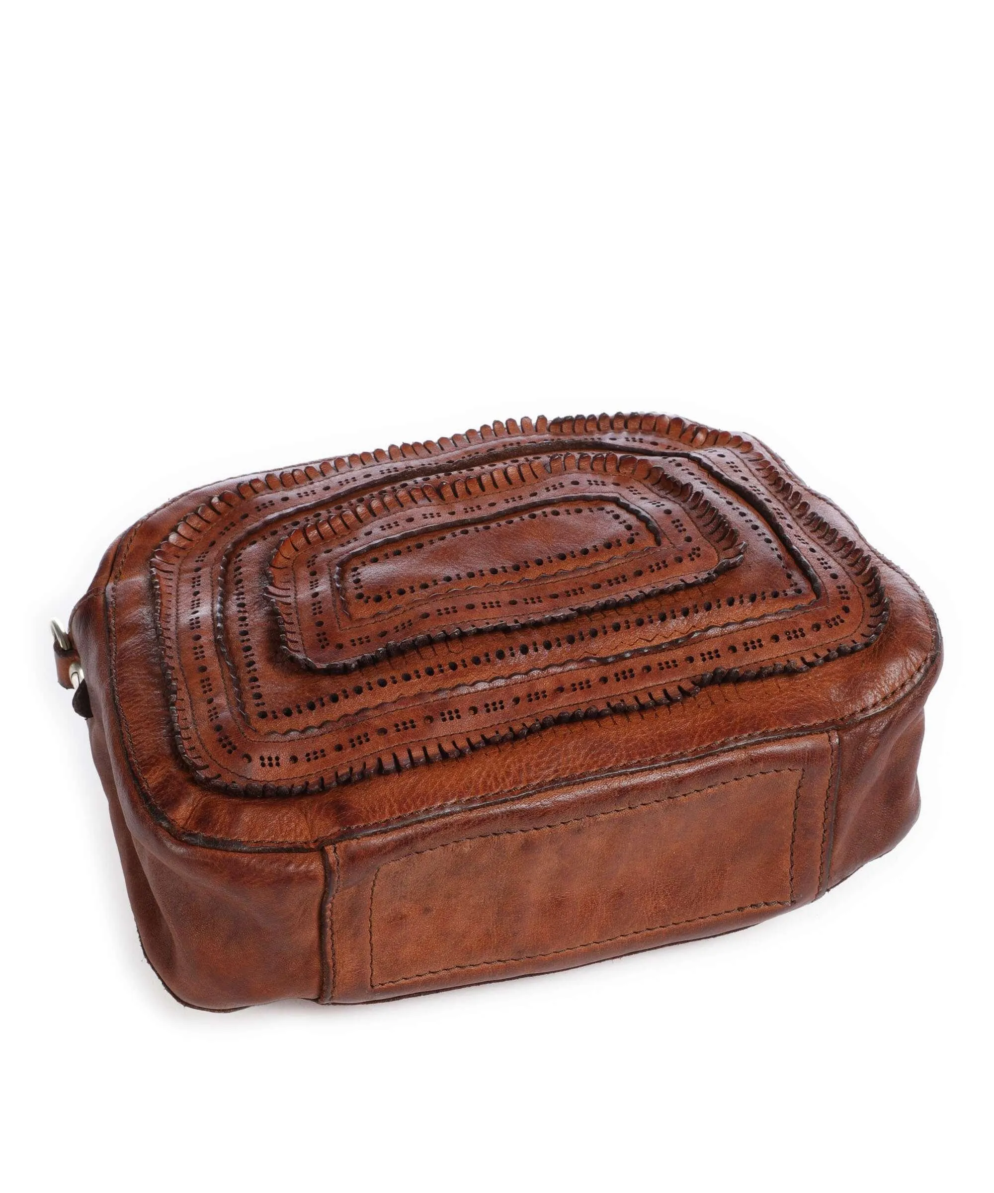 Cognac Grained Cowhide Crossbody Bag by Campomaggi