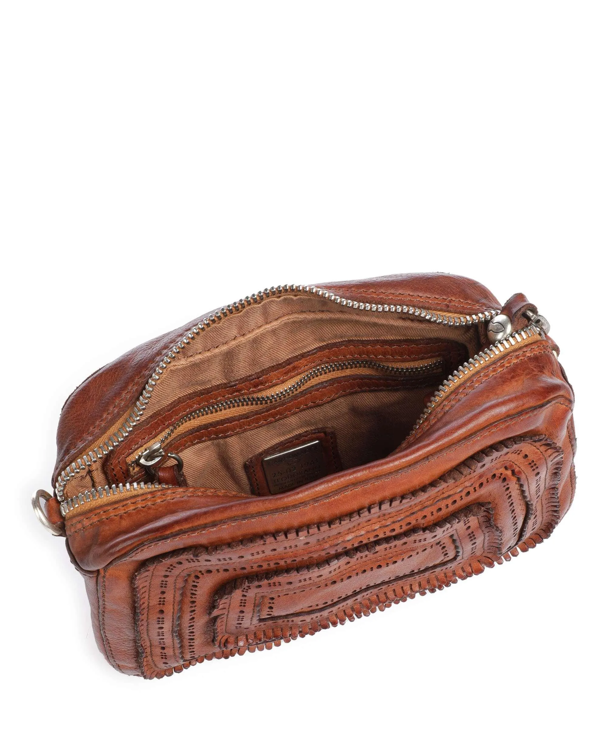Cognac Grained Cowhide Crossbody Bag by Campomaggi