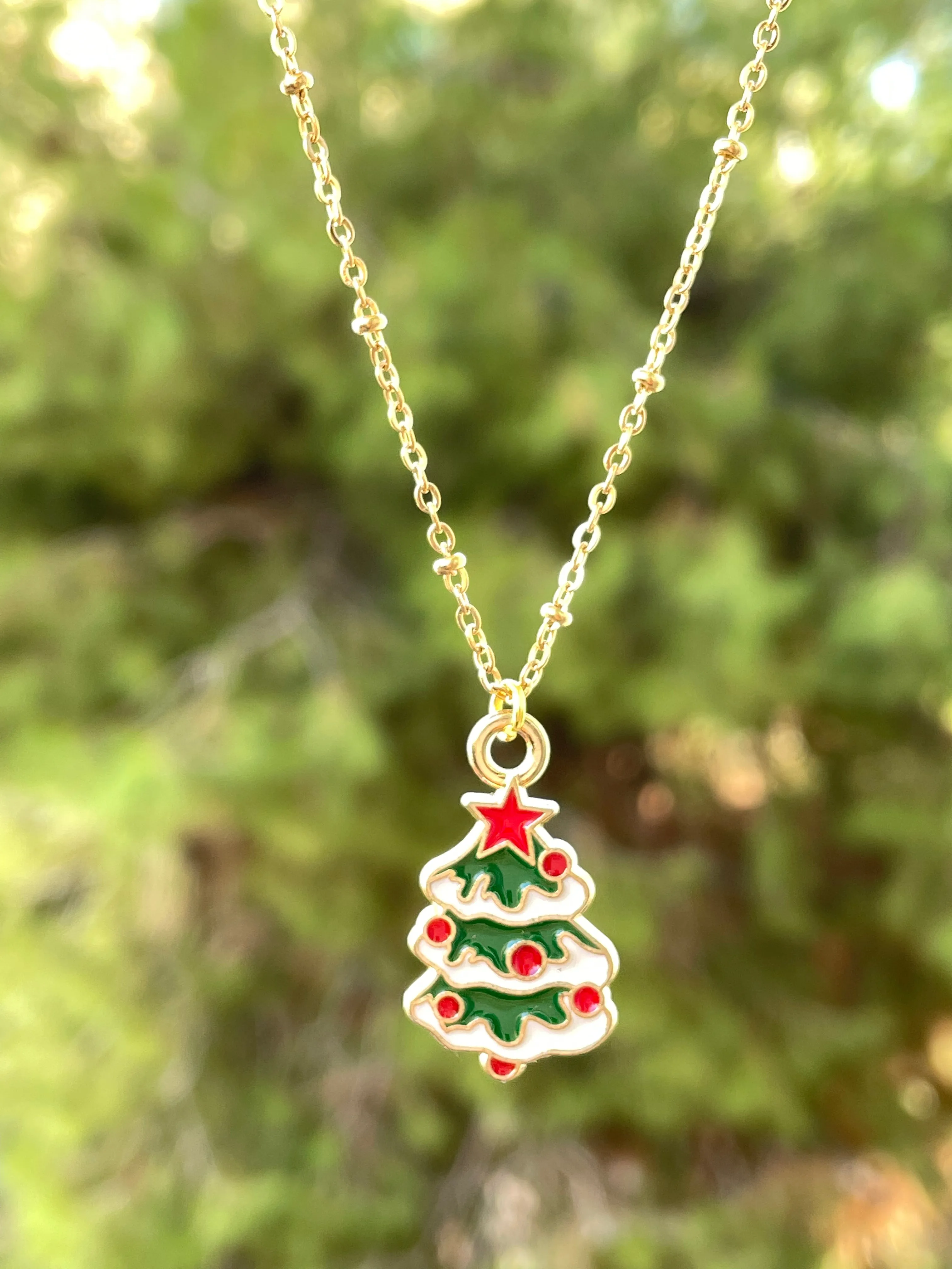 Necklace with Christmas Tree