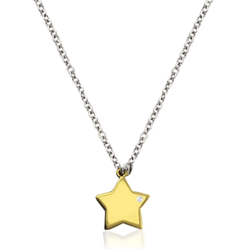 Collana con ciondolo a forma di stella e Cubic Zirconia