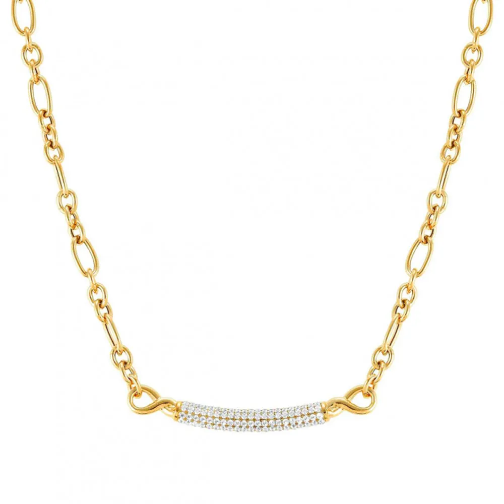 Collana Donna Argento Oro Giallo e Cubic Zirconia Endless Nomination