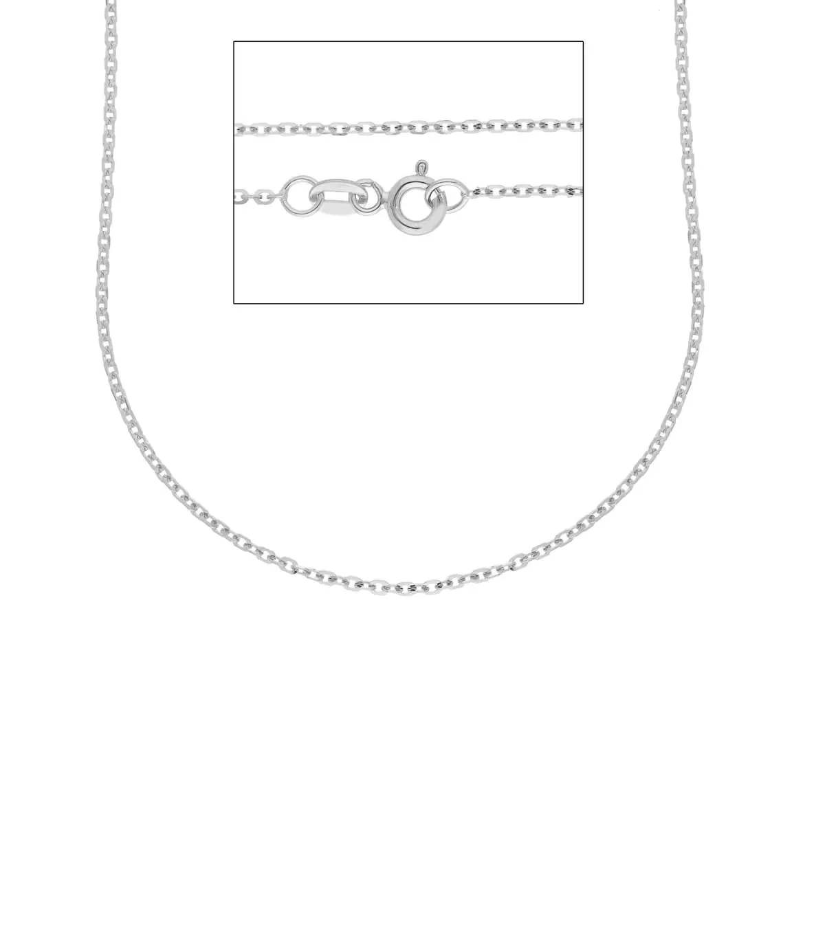 Collana Forzatina Oro Bianco 18kt Filo 0,35