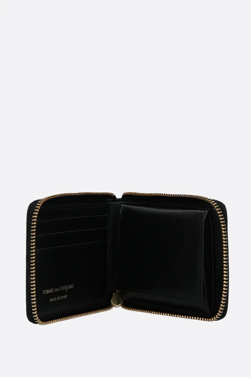  COMME des GARCONS WALLET portafogli zip-around in pelle liscia stampa pois 