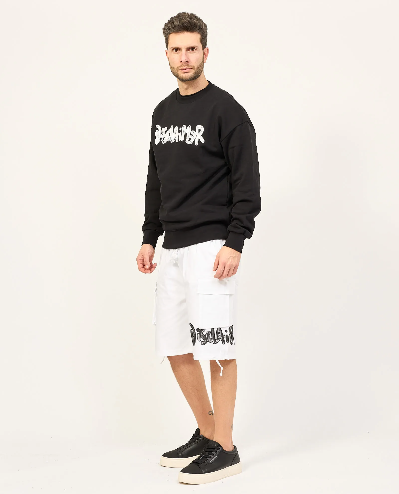 Crewneck Sweatshirt with Contrasting Logo Disclaimer