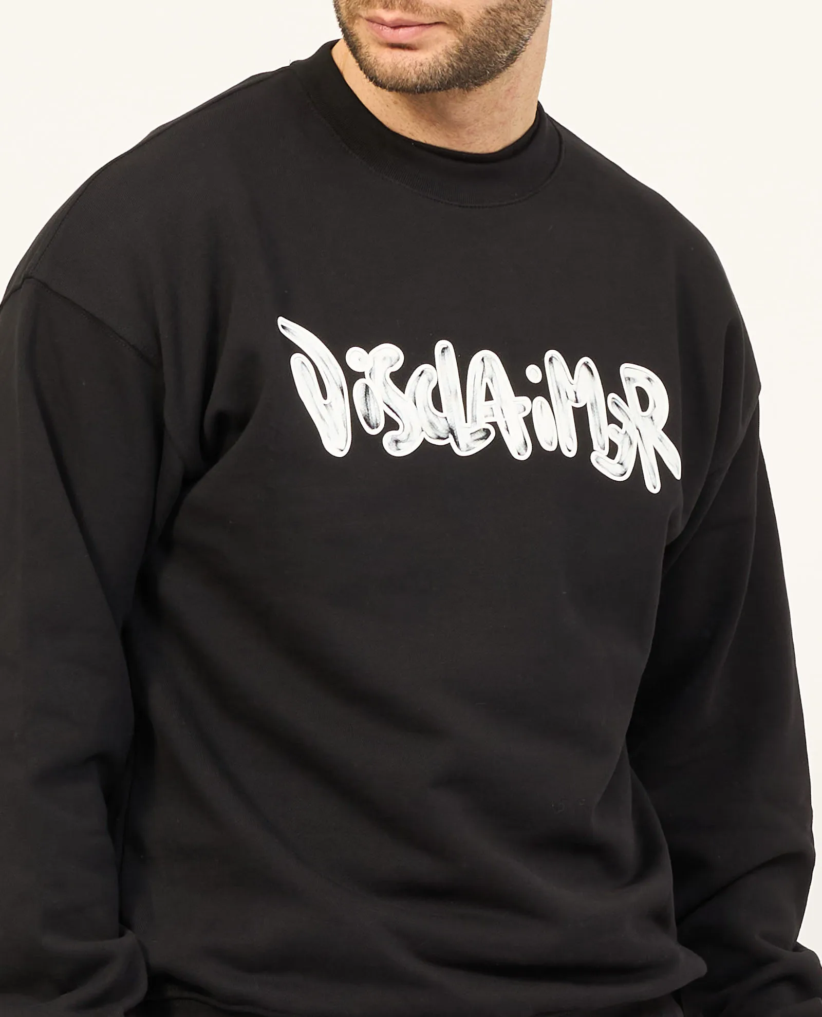 Crewneck Sweatshirt with Contrasting Logo Disclaimer