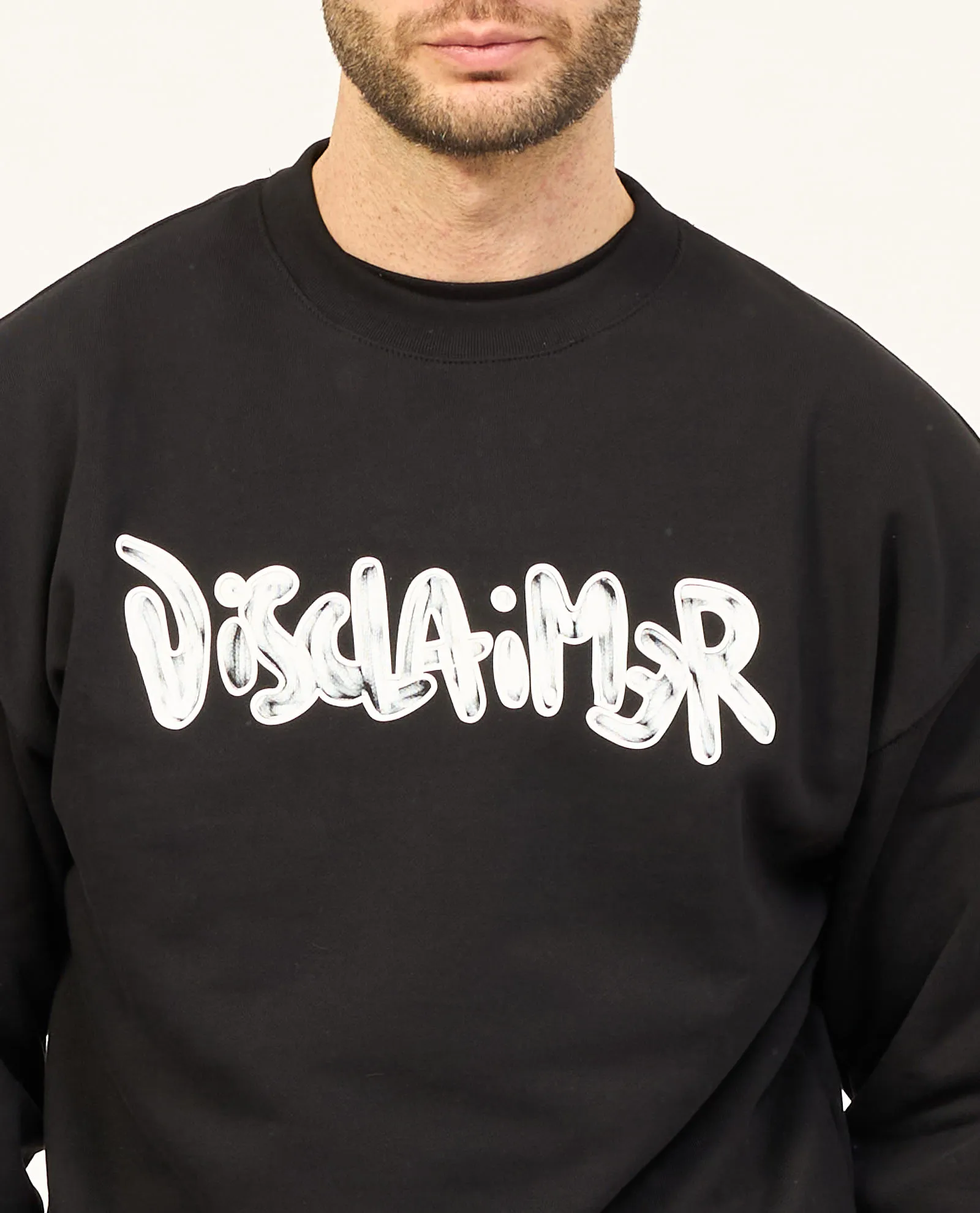 Crewneck Sweatshirt with Contrasting Logo Disclaimer