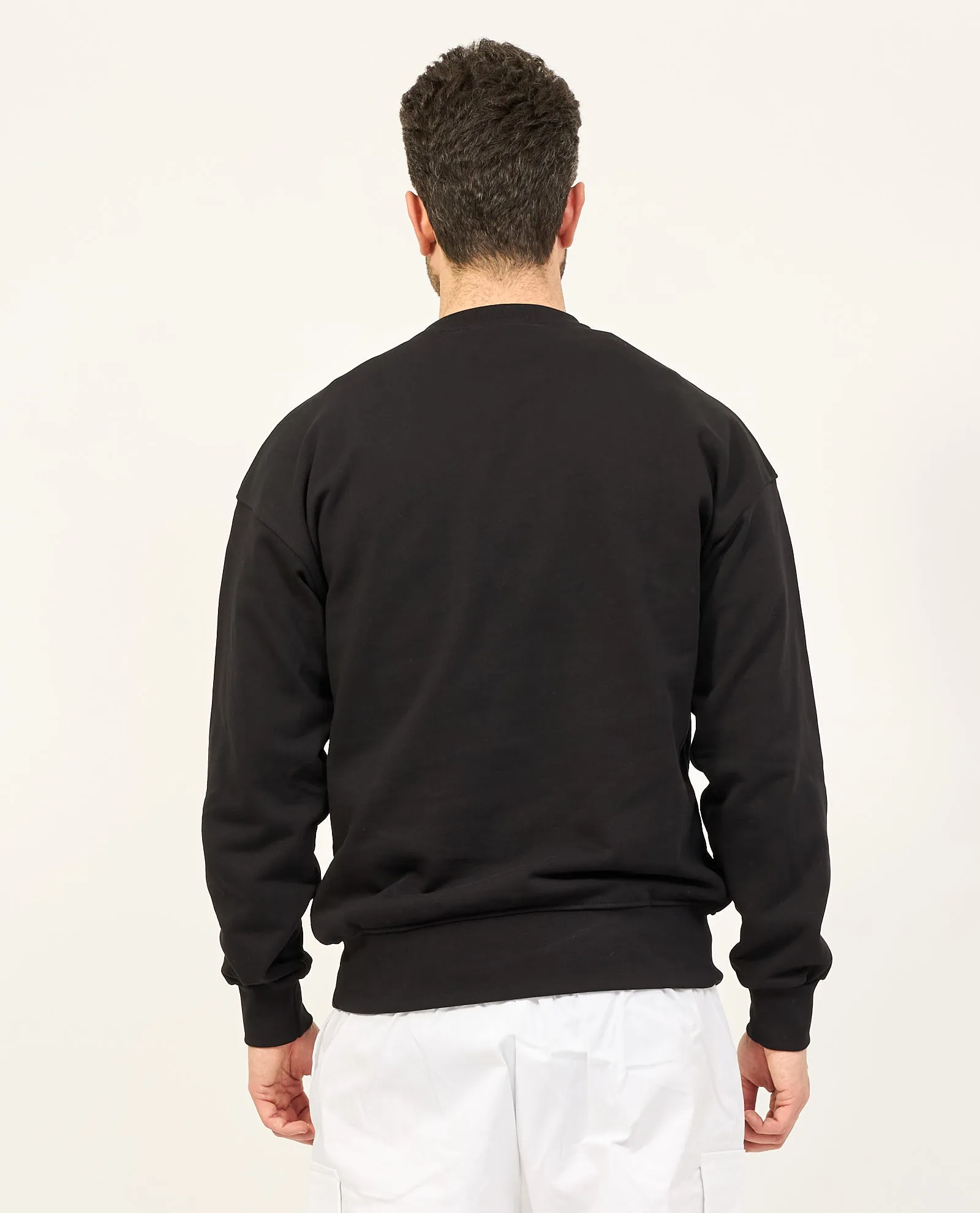Crewneck Sweatshirt with Contrasting Logo Disclaimer