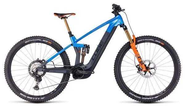 Cube Stereo Hybrid 140 HPC Actionteam 750 Electric Full Suspension MTB Shimano XT 12S 750 Wh 29'' Actionteam Blu Grigio 2024