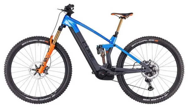 Cube Stereo Hybrid 140 HPC Actionteam 750 Electric Full Suspension MTB Shimano XT 12S 750 Wh 29'' Actionteam Blu Grigio 2024