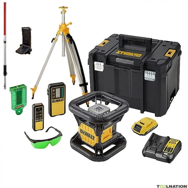 DeWalt DCE079D1G-SET 18V 2.0Ah Li-Ion Laser verde rotante completamente automatico (esterno) + 5 anni di garanzia del rivenditor