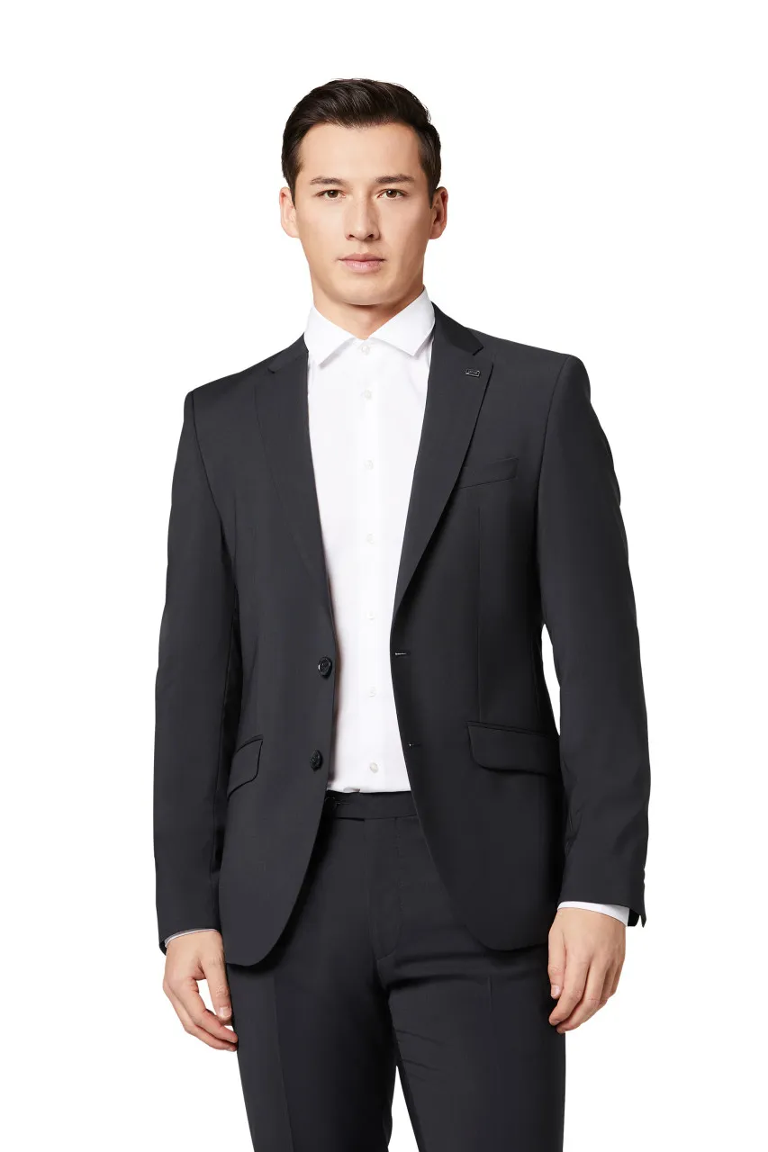 Digel drop four short slim fit dark blue marzotto super 100's wool dress