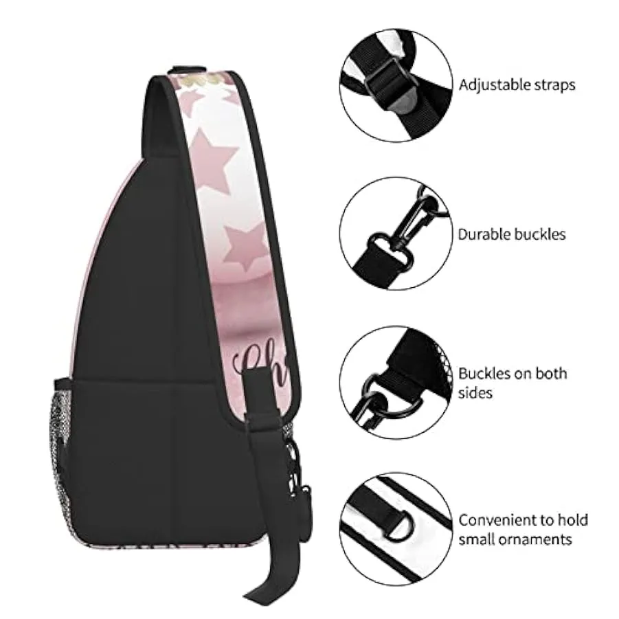 DJNGN Pink Christmas Ball Crossbody Bag, Outdoor Weekend Hiking Backpack, Suitable