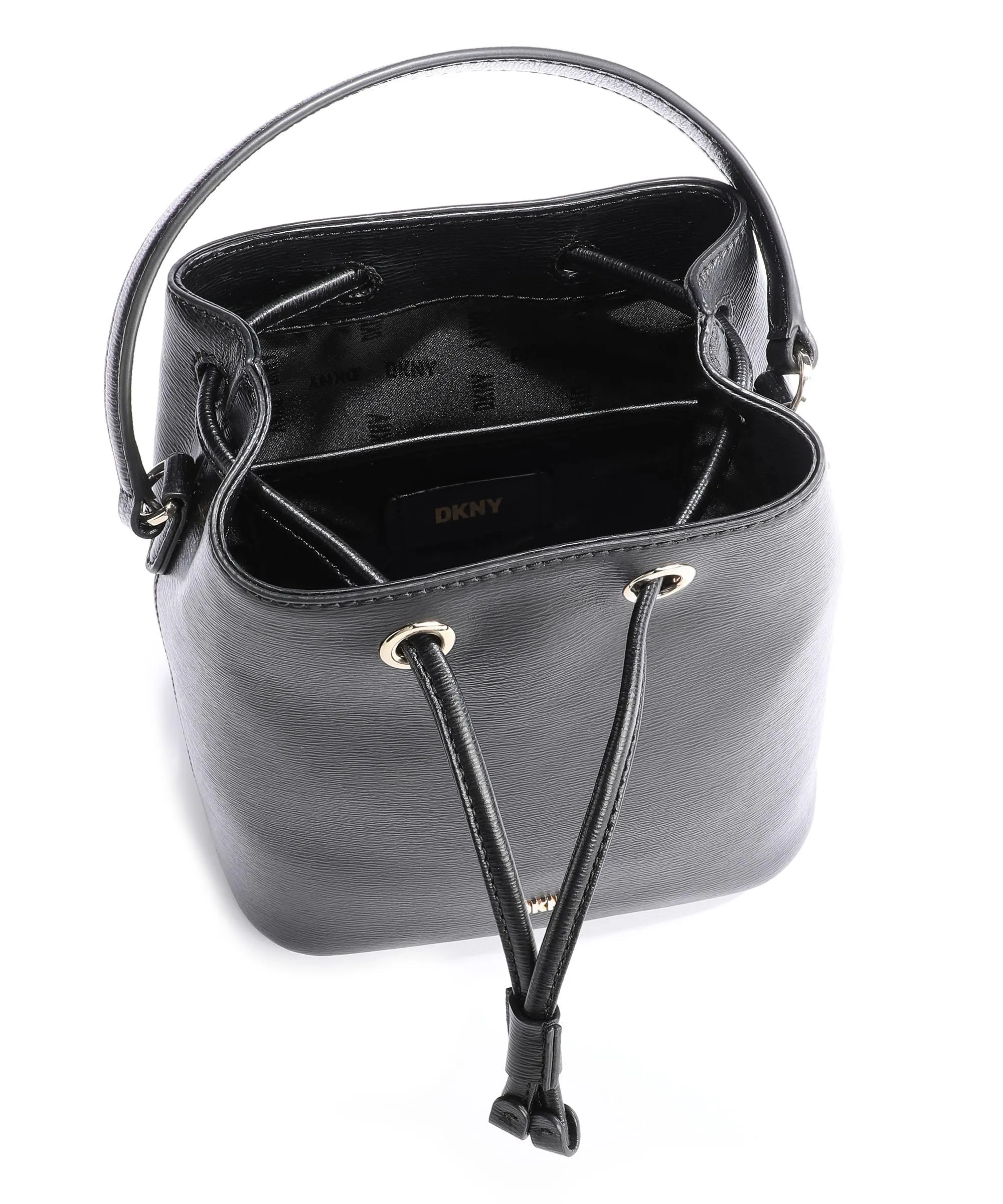 DKNY Bryant Black Fine Grained Calfskin Bucket Bag