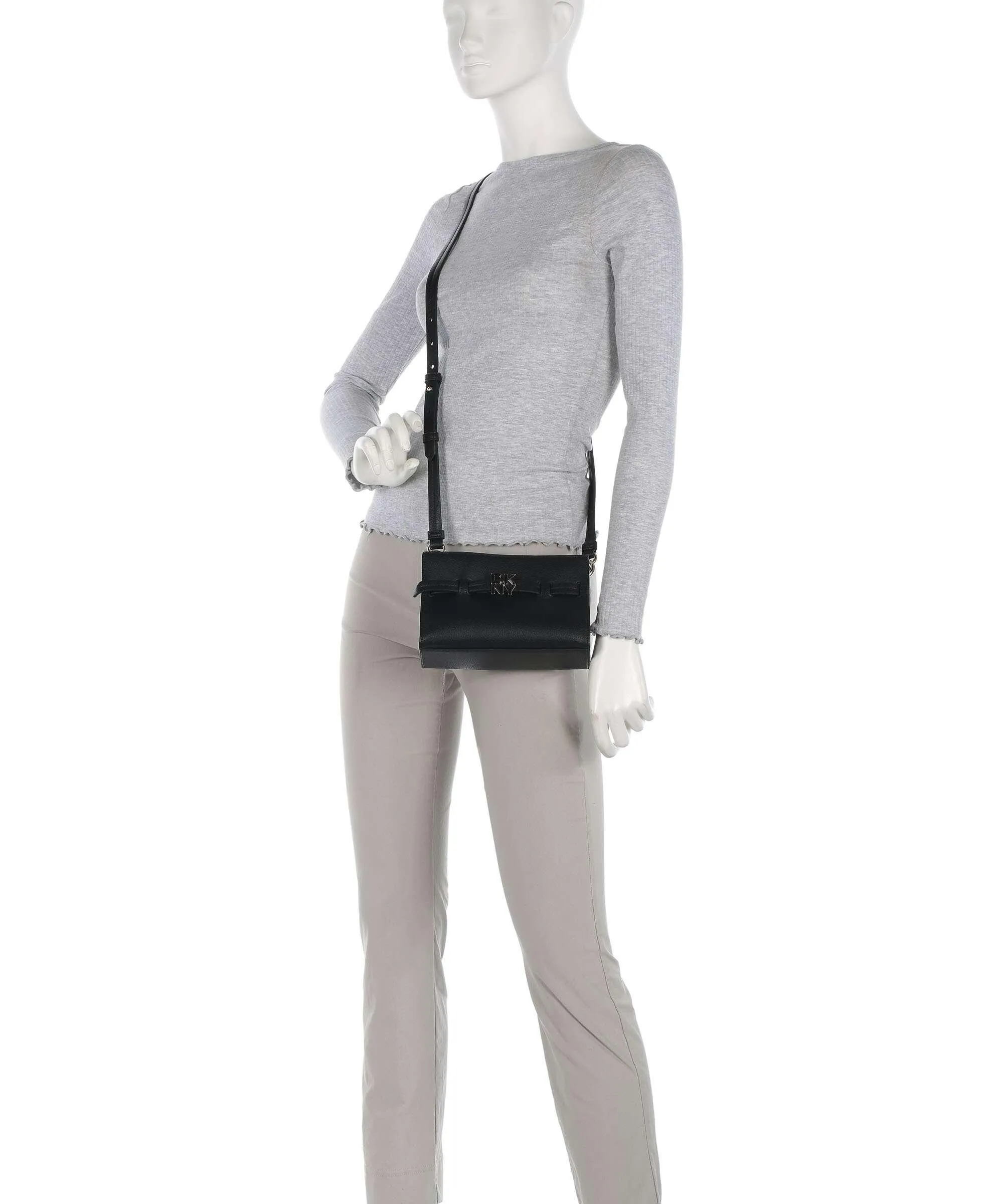 DKNY Bushwick Crossbody Bag in Black Tumbled Calfskin