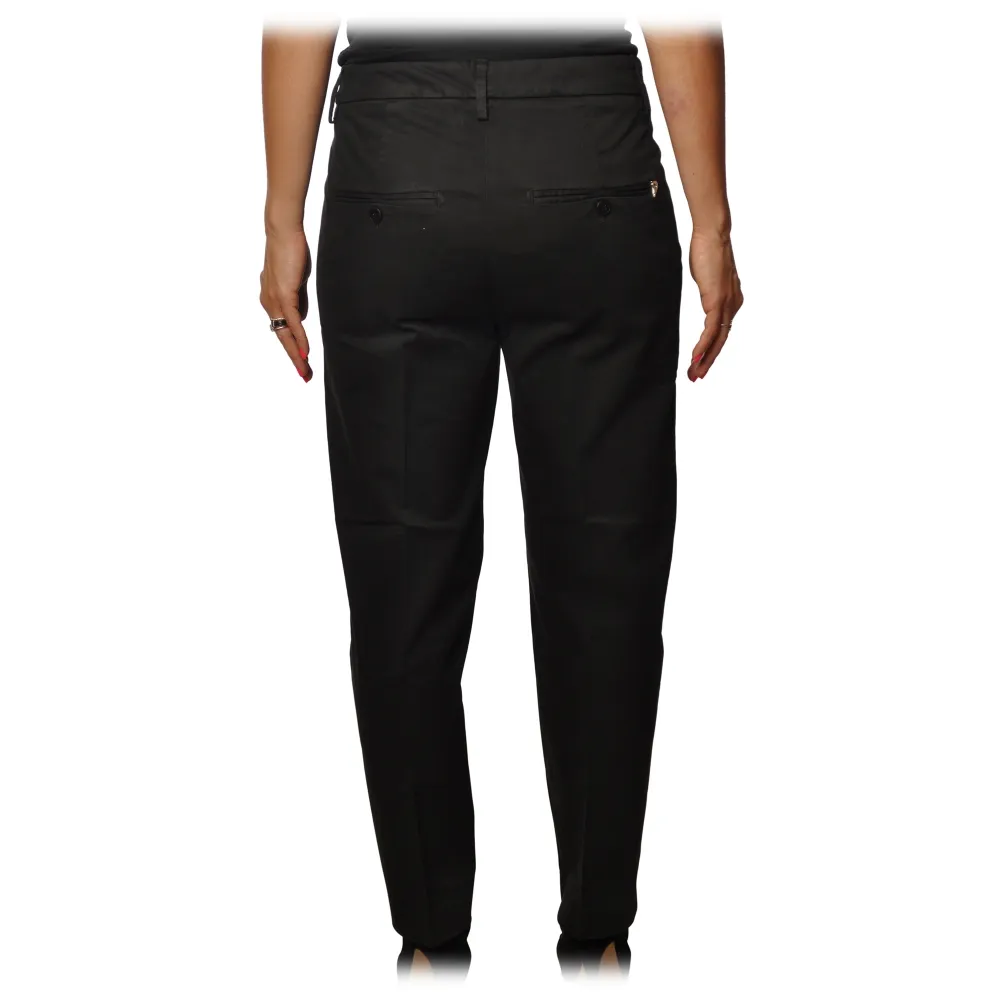 Dondup - Pantalone Modello Nima con Cinturino e Passanti - Nero - Pantalone - Luxury Exclusive Collection