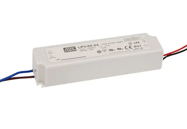 Driver LED Mean Well, 60W, IN 90 → 264V ca, OUT 15V, 4A