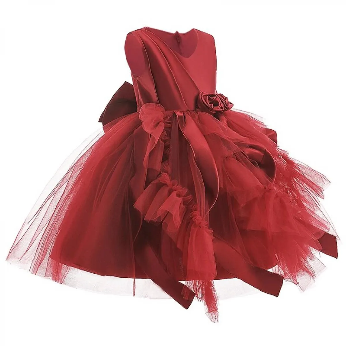 elegant flower girls princess kids child wedding Christmas party dress teen children formal evening junior