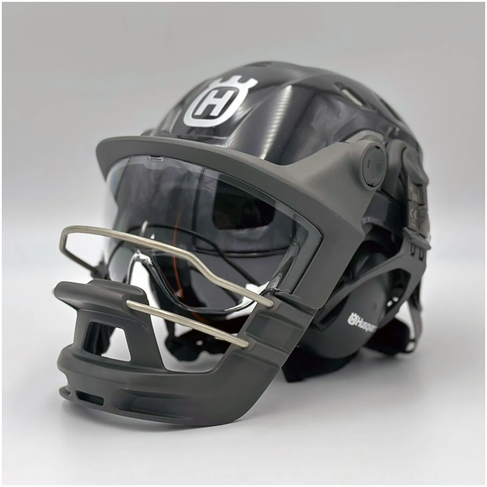 Elemetto Casco di Protezione HUSQVARNA con Visiera Cuffie Integrati Ventilato Regolabile Cricchetto HELMET PE 10 H SMARTGUARD