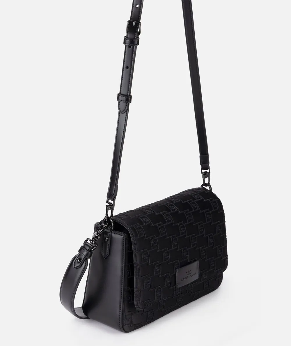 ELISABETTA FRANCHI - Embroidered Satin Medium Shoulder Bag