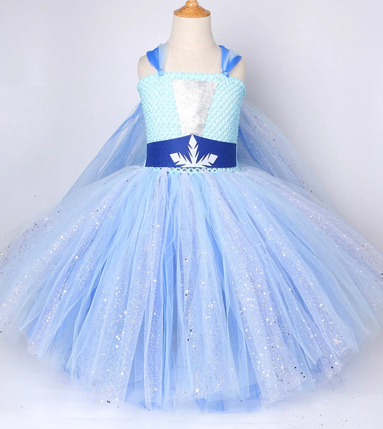 Elsa Christmas Snow Princess Dress - Sequin Elsa Dress for Girls