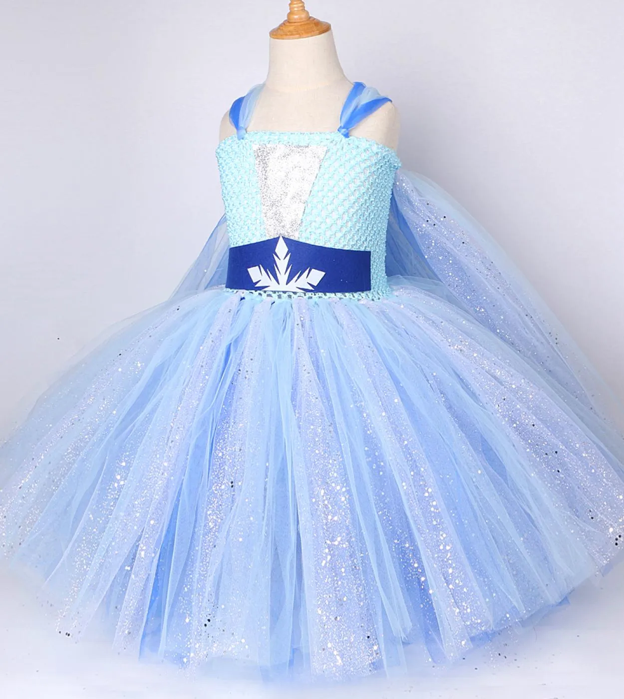 Elsa Christmas Snow Princess Dress - Sequin Elsa Dress for Girls